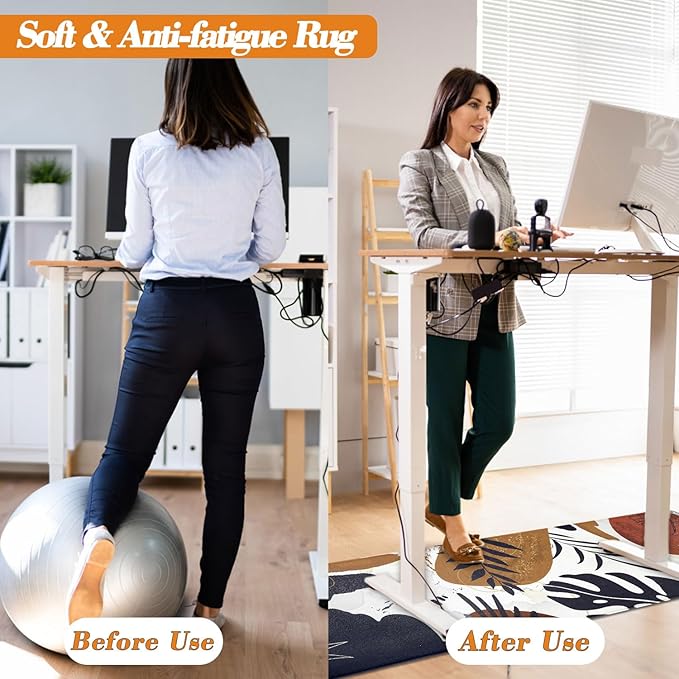 Homcomoda Anti Fatigue Kitchen Mats for Floor Set of 3 Cushioned Kitchen Rug Sets 3 Piece Non Slip Waterproof Comfort Standing Mat for Home Office Kitchen Sink