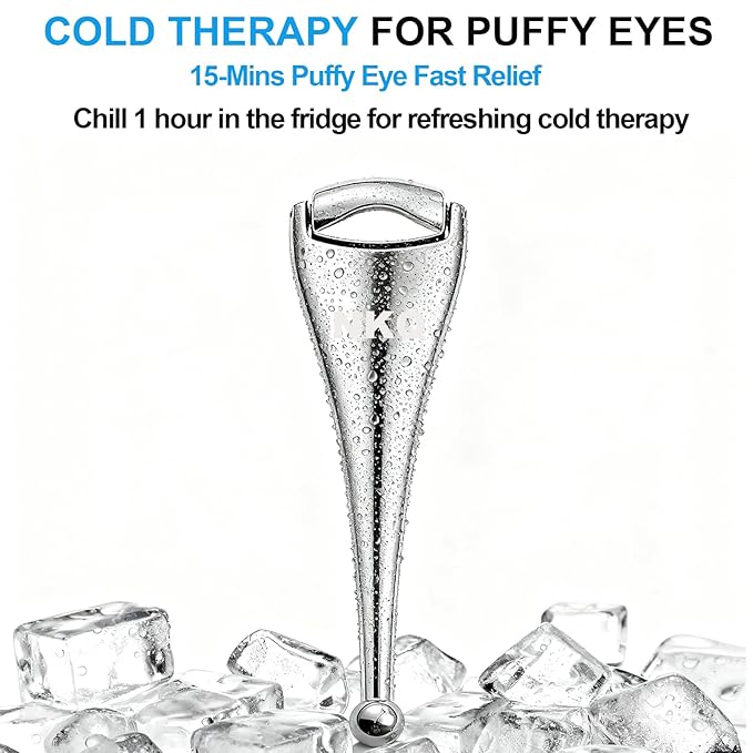 Metal Eye Roller for Dry Eyes,Eyelid Roller for Chalazion,Stye,MGD Relief,Improves Meibum Flow and Unclogs Oil Glands,Gentle Meibomian Gland Expression for Blocked Eyelid Glands (small)