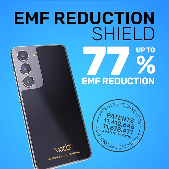 WaveBlock Protection Sticker for Samsung Galaxy S24 Plus, Harm Blocker for Smartphone, 5G Shield Reduction, Fits Beneath Case, Tested in FCC Certified Lab