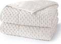 Weighted Blanket for Adults Twin Size 15 lbs, Soft Cooling Minky Dot Heavy Breathable Blanket for All-Season, Washable Weighted Throw with Glass Beads, 48 x 72 Inches, Cream