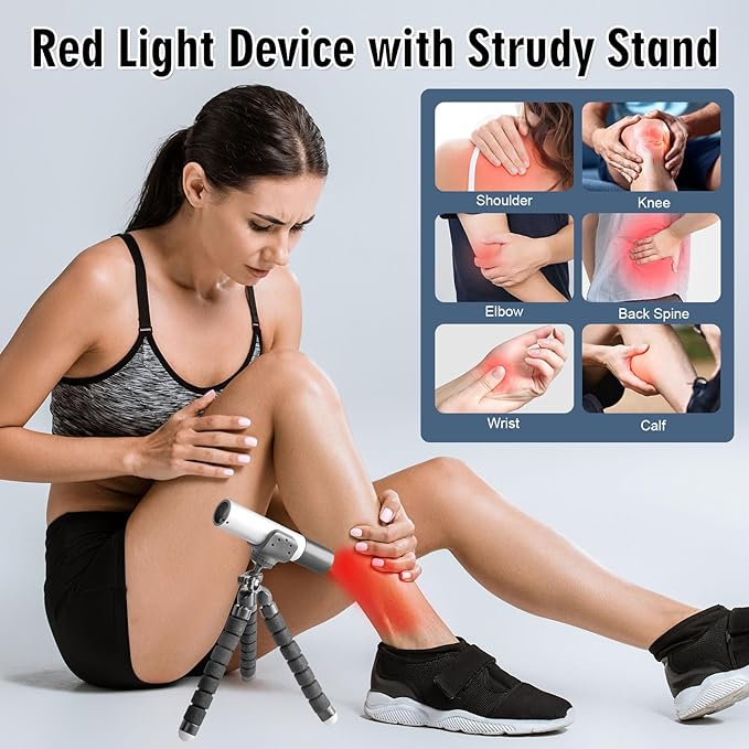 Red Light Therapy Torch for Joints Muscles Pain Relief, Portable Infrared Red Light Therapy Wand for Body Face Neck Knee Hand Back Relief(Silver)