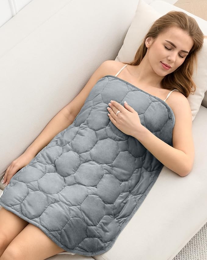 Cottonblue Weighted Lap Blanket 5lbs, Cozy Luxury Crystal Velvet Weighted Blanket for Adults, Small Weighted Blanket for Relaxation, Sleeping, Travel, Grey, 29" x 33"