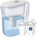 10-Cup Water Filter Pitcher with 5 Replacements & Electronic Change Reminder - Compatible Brita Water Pitcher Brita Filter Replacement