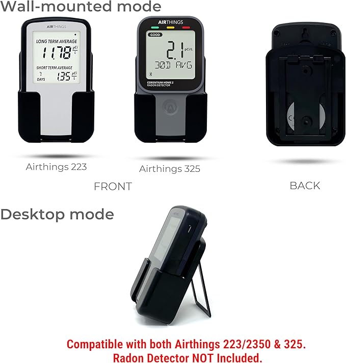 Multiple Purposes Case for Corentium Home Radon Detector by Airthings, for Desktop and Wall-Mounted