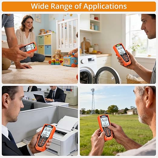 Neoteck 3 in 1 EMF Detector for EF MF RF 3 Axes Electromagnetic Field Radiation Detector to Identify MF Direction with 3-Color LED & Audio Alarm Rechargeable WiFi Signal Detector for Home Office