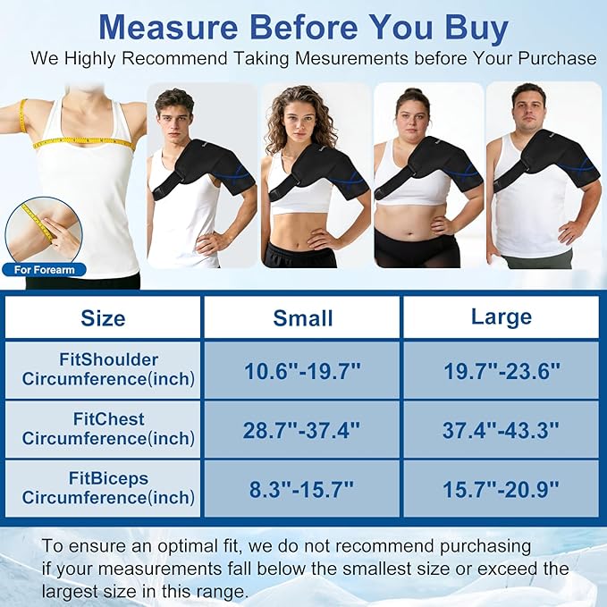SUZZIPAD Shoulder Cold Pack, Reusable Ice Packs for Shoulders with Adjustable Strap and Detachable Gel Packs, Ice Pack Shoulder Wrap for Targeted Muscle Recovery, After Workout, Sports,Large,2 Packs