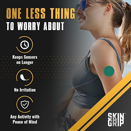 Skin Grip Freestyle Libre 3 Sensor Covers-Waterproof & Sweatproof Adhesive Patches for 10-15 Days (Not for Libre2), Pre-Cut CGM Sensors Cover, Compatible with Instinct Sensors- 20 Pack, Rainbow Pack