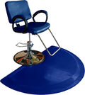 Rhino Mats, Rhino Hide Salon Mat, Non-Slip Standing Cushioned Comfort Anti-Fatigue Mat for Salon, Barbershop, or Spa (Blue, Semi-Circle 3' x 3.5' x 7/8")