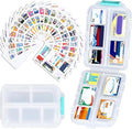 Pill Organizer Travel with 189 Medicine Labels, 10 Compartments Pill Container Travel Pill Box Purse Pill Case Compact Pill Organizer (White, 1 Pack)
