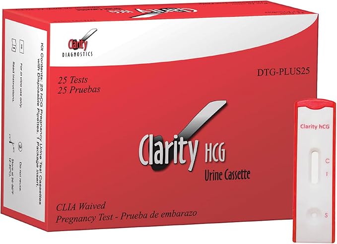 HCG Urine Cassette Pregnancy Test - Individually Sealed - 25 Count