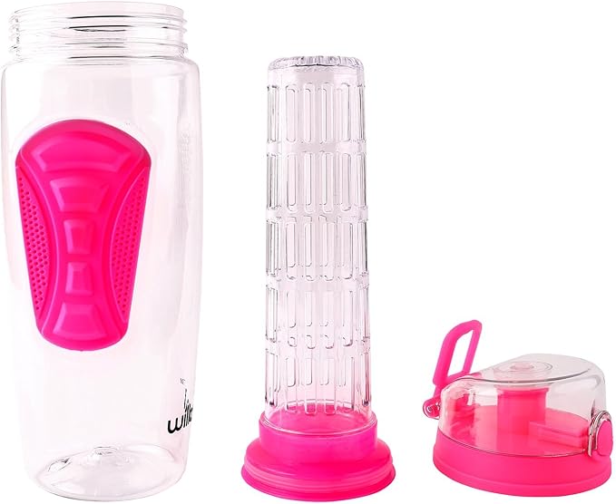 Fruit Infuser Water Bottle 32oz- Durable, Large - BPA Free Tritan, Flip Lid, Leak Proof Design - Sports, Camping