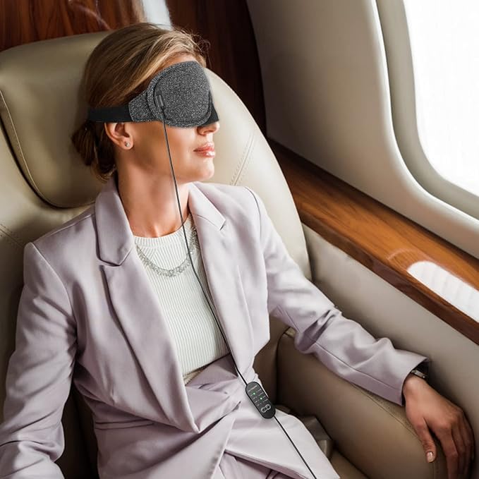 DR.PREPARE Heated Eye Mask With Temperature & Timer Control, USB Warm Compress for Dry Eyes, Sleep, Blepharitis, Dark Circles, MGD and Puffy Eyes - Earplugs Included