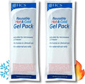 HCS Gel Ice Packs for Injuries, Reusable - Hot and Cold Pack for Pain Relief - Soft, Flexible Ice Pack, Reusable Gel Packs - Body Heat/Cold Compress, Long Lasting - Freezer, Microwavable, 4x10in (2Pk)
