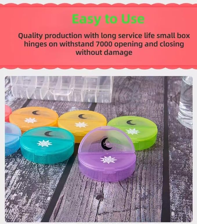Weekly Pill Organizer 7 Day AM PM, Large 2 Times a Day Vitamin Box with Extra Large Compartments, Leak Proof Portable Travel Pill Case for Pills & Supplements