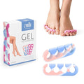 Gel Toe Separators for Women & Men - 4 Pieces Soft Silicone Pedicure Toe Spacers for Separating Toenails - Toe Polish Separators, Yoga, Relaxing, Nail Art and more - (Pink & Blue Ombre)