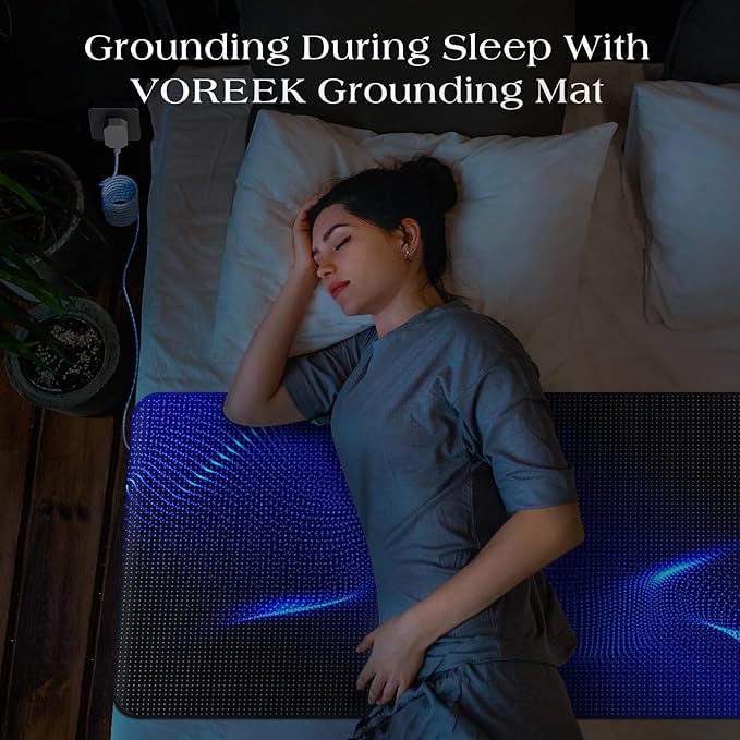 Grounding Mat for Bed, Earth Connected Mattress Cover Grounding Pad Grounded Kit, Cord Included (King)