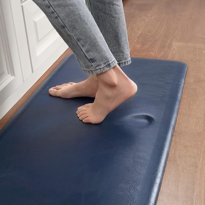 Color&Geometry Anti Fatigue Floor Comfort Mat 3/4 Inch Thick 20"×39" Perfect for Standing Desks, Kitchen Sink, Stove, Dishwasher, Countertop, Office or Garage, Dark Blue