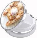 Nipichsha Pill Box, Small Pill Case for Purse & Pocket, Cute Travel Medicine Organizer, Portable Medicine Container Holder to Hold Vitamins, Medication, Fish Oil & Supplement,Cute Cat
