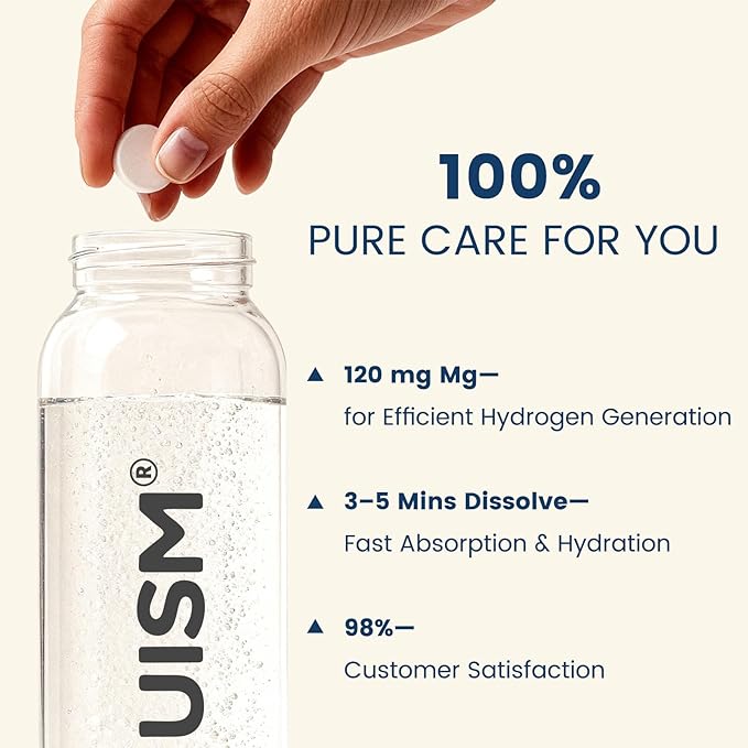 Hydrogen Water Tablets with Magnesium,Hydrogen Tablets for Drinking Water,Antioxidant and Cellular Health Support, H2 Molecular Tabs,90 Tablets