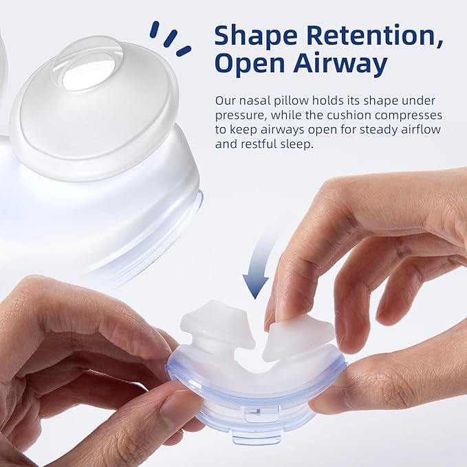 3 Packs Replacement Nasal Pillow Cushion for ResMed AirFit P10, Compatible with Original Airfit P10 Frame, Replacement Silicone CPAP Supplies, Reliable Seal & Lighter Weight, Small