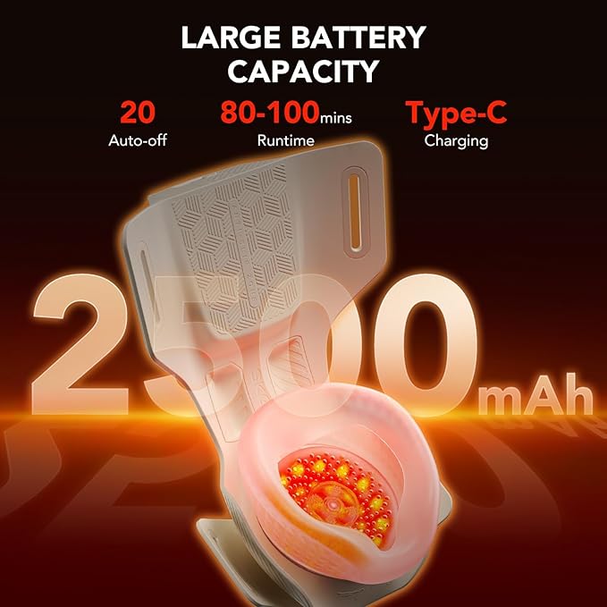 SKG Knee Massager with Heat for Pain Relief with Vibration for Joint Comfort, Cordless Heated Knee Brace with 5 Massage Modes and 3 Heating Levels, Perfect for Women Men Mom Dad, WS500