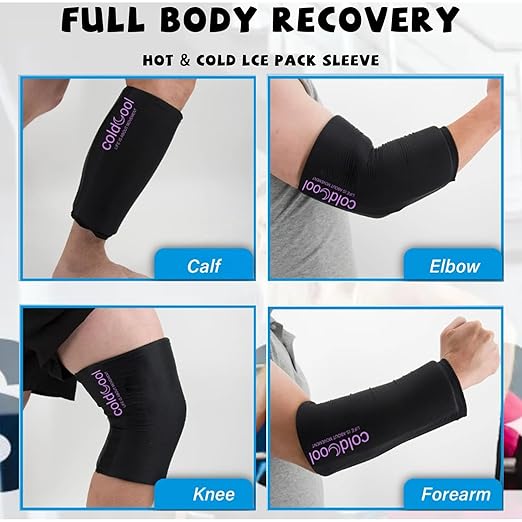 Coldcool Knee Ice Pack Wrap for Meniscus Tear & ACL Recovery - Reusable Gel Cold Compression Sleeve.