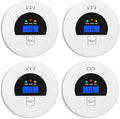 4-Pack, Smoke and Carbon Monoxide Detector, Smoke Detector Carbon Monoxide Detector Combo with Test Button, Digital Display, 85dB Alarm for Home and Office