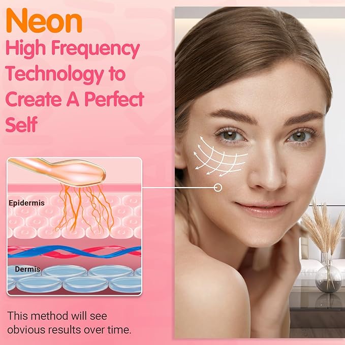 TUMAKOU Portable High Frequency Facial Machine - Orange High Frequency Face Skin Wand Device
