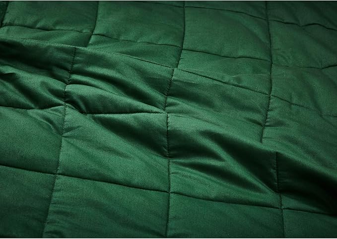 RelaxBlanket Weighted Blanket (Dark Green, 60''x80'' 10lbs), Heavy Blanket with Glass Beads