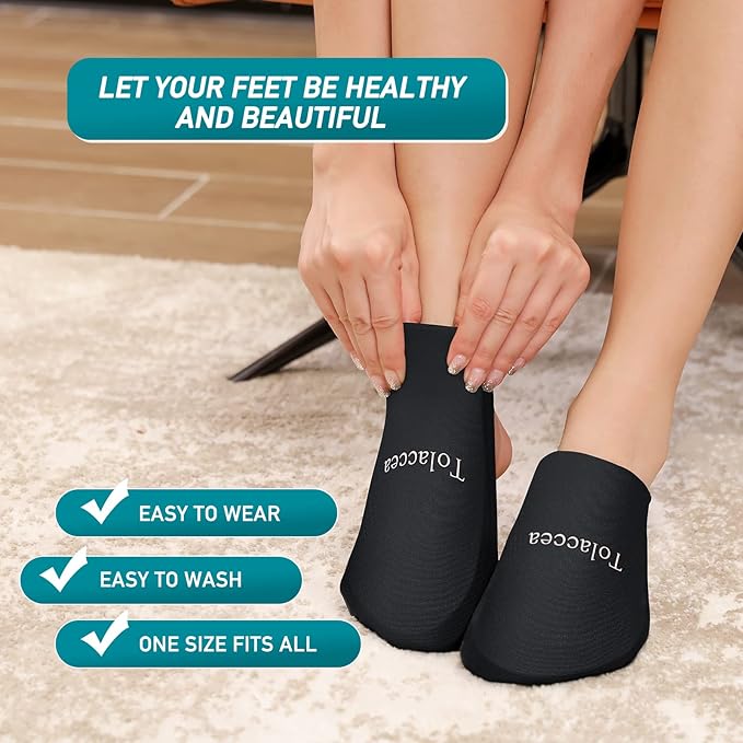 Foot Ice Pack for Toes,Reusable Gel Ice Pack for Hot and Cold Therapies,Flexible Cold Pack for Foot Tendonitis, Plantar Fasciitis, Swelling, Sprained, Post-Surgery Recovery 1 Pair
