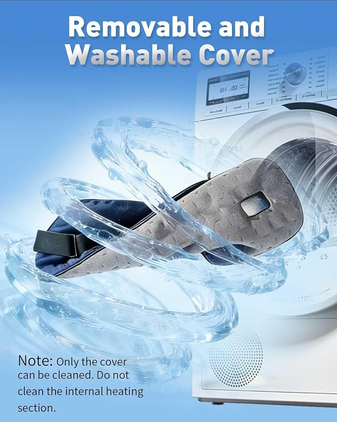 Cordless Heated Eye for Dry Eyes with 6 Timers | 35-65℃ Stepless Precision Warm Eye Compress 1500mAh | Washable Heating pad for Eye Care,Gray