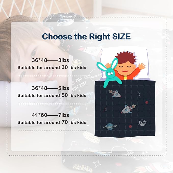Sivio Weighted Blanket 5lbs, Universe Cooling Weighted Lap Blanket, Breathable Heavy Throw Blankets for Sleeping, Washable, 36"x48",Black
