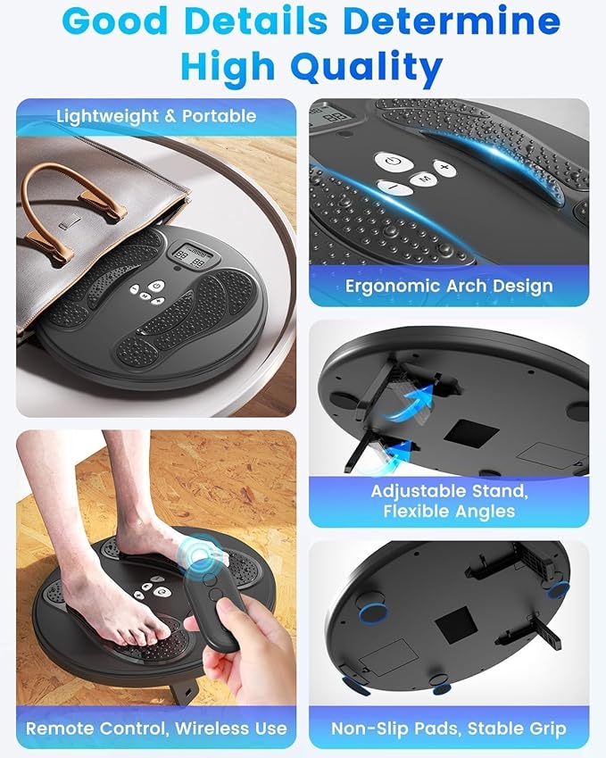 Y&LJ EMS Foot Massager for Neuropathy and Circulation, Rechargeable TENS Foot Stimulator with 10 Modes & 50 Intensities, Pain Relief Foot Massager for Plantar Fasciitis, Gift for Mom Dad