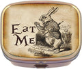 Eat Me Rabbit Wonderland Brass Rectangle Pill Box