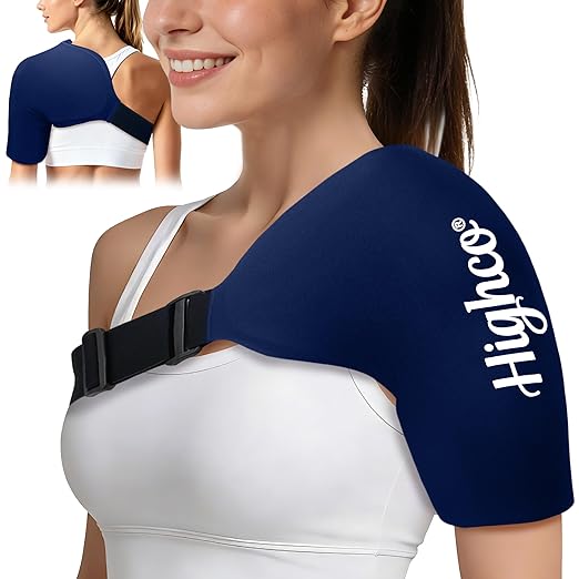 Shoulder Ice Pack Wrap for Rotator Cuff and Arm,Reusable Compression Cold Brace for Pain Relief & Muscle Relaxation,Tendonitis,Swelling,Discomfort After Surgery,Hot &Cold Therapy Ice Pack for Shoulder (Large-Navy blue)