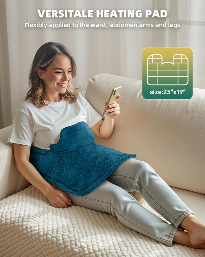 Graphene-Infused Electric Heating Pad,Weighted Heating Pads for Neck and Shoulders and Back,FSA Eligible Items Only List,Heat Pad with 4 Auto-Off Timers,23"x19",ETL Certified