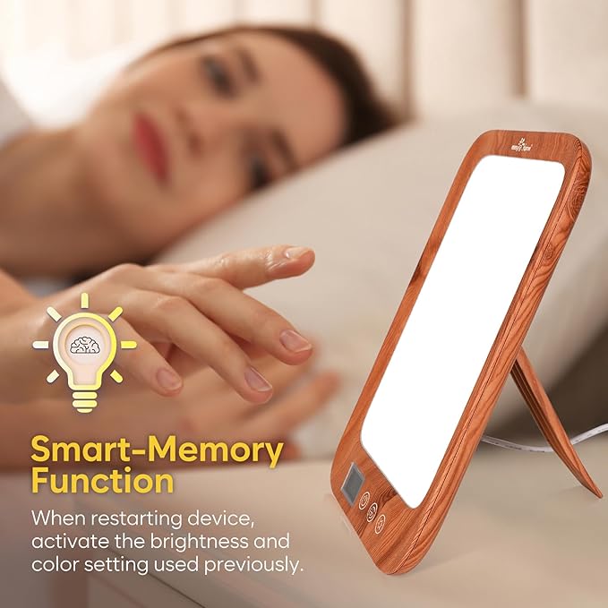 Easy@Home Light Therapy Lamp: LED Light Therapy Energy Lamp UV-Free with 10000 Lux | Sun Lamp with 3 Color Adjustable Brightness Levels | Timer Memory Function ELT-492-WG