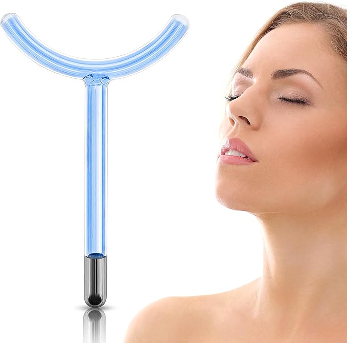 Electrode Wand Glass Tube Handheld Spare Parts for Hi Frequency Instrument Elitzia ETHB01 (Blue Y Shape)