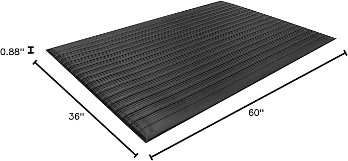 Guardian 24030502 Air Step Anti-Fatigue Floor Mat, Vinyl, 3'x5', Black, Reduces fatigue and discomfort, Can be easily cut to fit any space