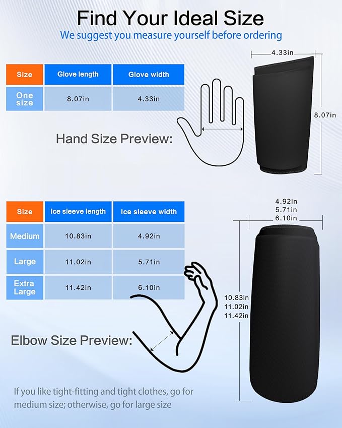 Wrist Elbow Ice Pack Wrap, Reusable Ice Pack Gel Compression, Slip-On Design,Long Lasting Cold & Warm for Pain Relief and Recovery of Elbow/Hand, Carpal Tunnel, Arthritis, Swelling(Large)