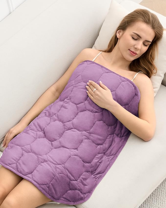 Cottonblue Weighted Lap Blanket Pad 7 lbs 29" x 24", Cozy Luxury Crystal Velvet Weighted Blanket for Adults, Small Weighted Blanket Throw All Season for Travel Relaxation Sleeping, Purple Blanket