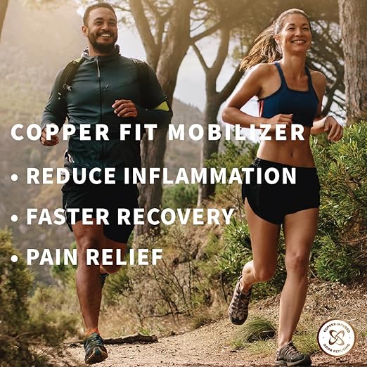 Copper Fit Men & Women Mobilizer Arch Flex Wrap – Adjustable Compression – Advanced Relief & Recovery – Foot Pain, Plantar Fasciitis, Heel Spurs, Swelling & Inflammation – One Size Fits Most