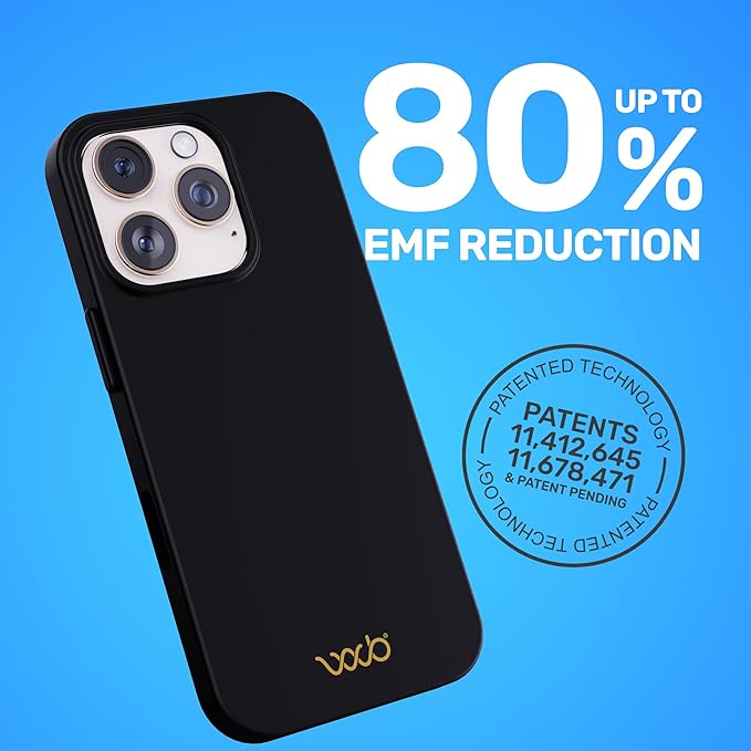 WAVEBLOCK EMF Protection Silicone iPhone Case, Radiation Blocker Cell Phone Case, 5G Shield Reduction, Lightweight, USA Patented and Tested in FCC Lab, iPhone 16 Pro Black