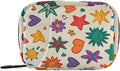 Beige Doodle Star Heart Rainbow Travel Pill Organizer Case Box Container Weekly Portable Vitamin Medicine Holder Storage Bag with Zipper Removable
