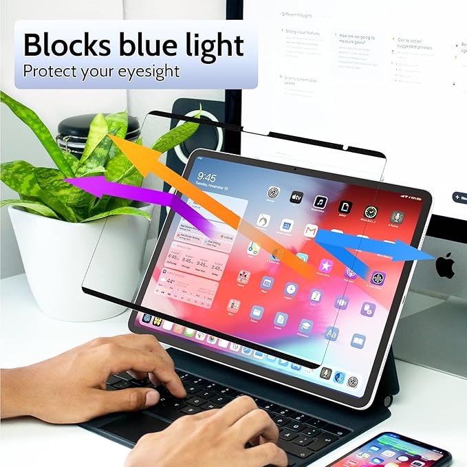 2 Pack Magnetic Paperfilm for iPad Air 13 Inch (2024-2026, M2 M3 M4), Feel Like Writing Drawing On Paper, Matte Removable Anti Glare Fingerprint Screen Protector Blue Light Filter