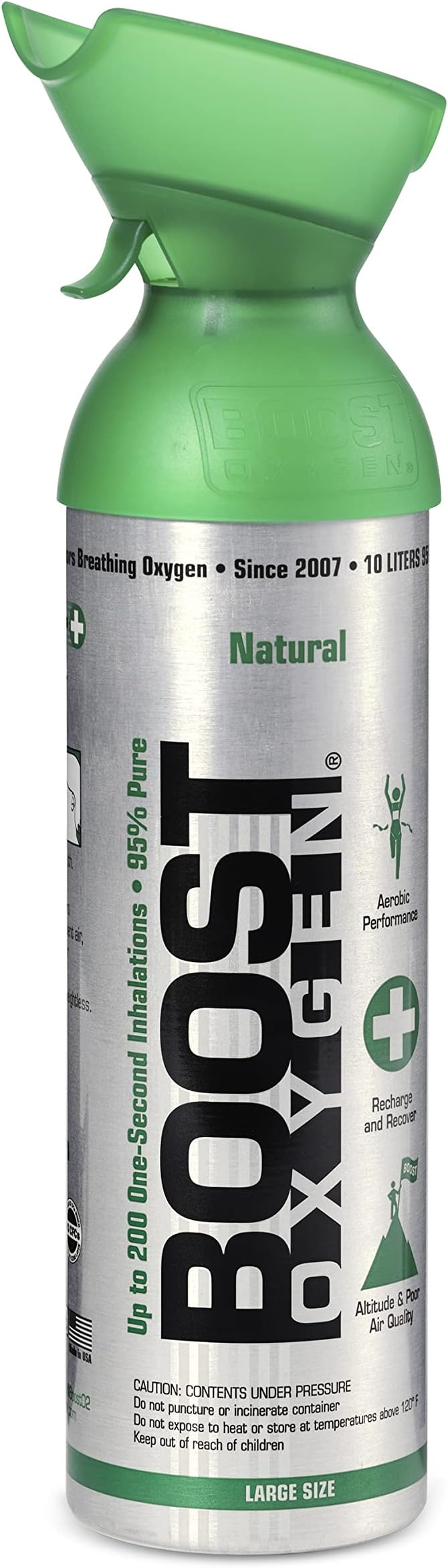Boost Oxygen Large Natural 10L Canister | Respiratory Support for Aerobic Recovery, Altitude, Performance & Health (6 Pack)