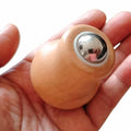 Stainless Steel Facial Massage Roller with Beech Wood Handle, 360-Degree Rotating Ice Ball for Face and Eye Care, 1 Pack