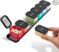 Pill Box 7 Day – Weekly Pill Organizer with Magnetic Detachable Compartments, 1 Time a Day for Vitamins & Supplements, Easy-Open Lids, Color-Coded Daily Containers with Easy-to-Read Day Markings