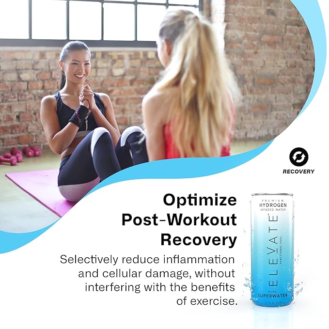 ELEVATE SUPERWATER Premium Hydrogen Water (24 pack). Highest Hydrogen (3-5 PPM) and Lowest -650 ORP. Supports Recovery, Energy, Hydration, Focus, and Endurance. BACKED BY SCIENCE.