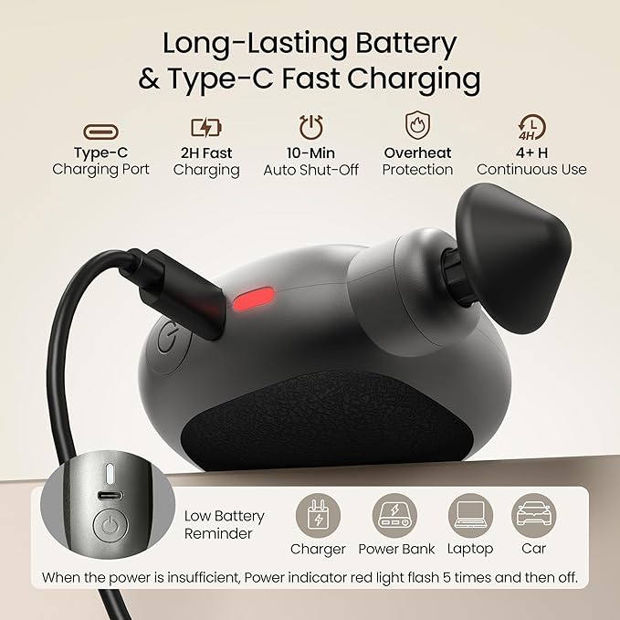 Pocket Mini Massage Gun for Women Design – 4-Speed Portable Handheld Electric Massager for Head, Face & Neck, Pain Relief, Relaxation and Recovery